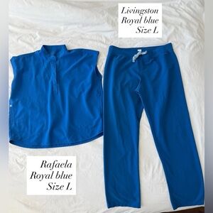 Figs Scrubs Royal Blue Top and Pants Set - Size L